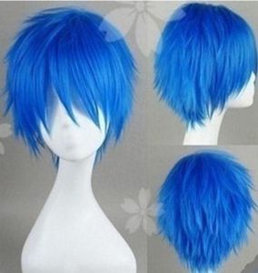 100 toute nouvelle image de mode de haute qualité Full Lace Wigsgt Short Cosplay v Home Kaito Blue Blue Turn Alice Wig W011558617