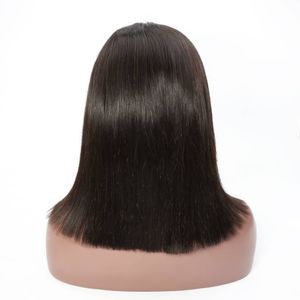 100% Braziliaans Human Hair Naturail Black Products 13x4 Bob Frontale Pruiken 10 12 14 inch