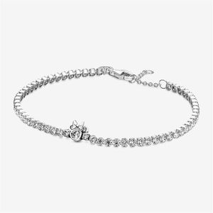 100% chaîne 925 en argent sterling mignon souris tennis bracelet pavé de zircone cubique mode femmes mariage fiançailles bijoux accessoires199E