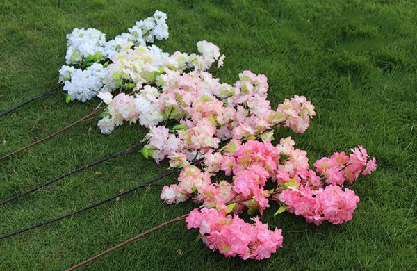 Sakura – fleurs de cerisier artificielles, 100 cm, 7 couleurs en option, pour fête d'anniversaire, mariage, décoration de la maison
