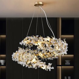 100% koperen spiraalvormige kroonluchters Lichten armatuur Romantische sneeuwvlok hanger kroonluchter Licht American Art Deco Design Hanging Lamp European Luxury Droplight D120cm