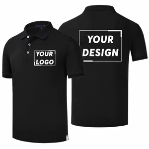 100% Cott Fi Polo para hombres y mujeres Logotipo de impresión personalizado Camisa de solapa de manga corta de alta calidad Diseño Bordado Marca de la empresa 99Cb #