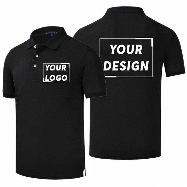 100% Cott Fi Polo pour hommes et femmes Logo imprimé personnalisé de haute qualité à manches courtes Chemise à revers Design Broderie Marque de la société 99Cb #
