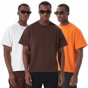100 Cott T-shirt de couleur unie à manches courtes et col rond uni T-shirts d'été de style basique T-shirt ample pour hommes et femmes R88k #