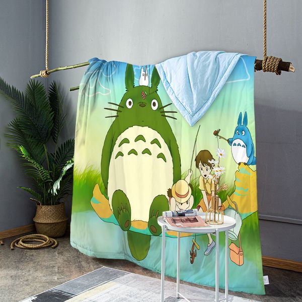 100 coton 3d literie enfants enfants dessin animé Totoro couette été climatisation adulte Anime Cool en été lit