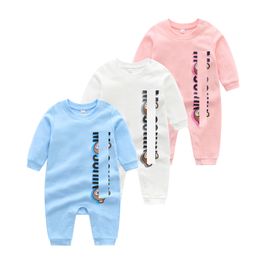 100% algodão bebê macacão menino menina crianças designer marca roupas de bebê recém-nascido mangas compridas macacão