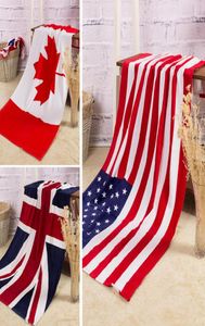 100 katoenen strandhanddoekdoekwashandje zwemkleding douchedoeken USA uk Canada vlag dollar ontwerp badhanddoek 7696529