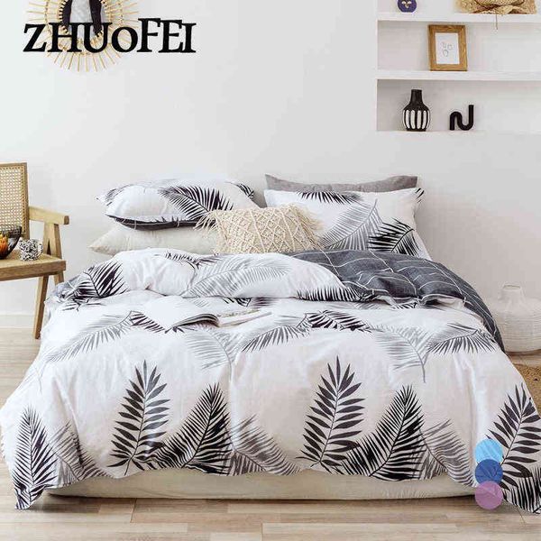 Juego de cama de algodón 100%, textiles para el hogar de lujo, cama, funda nórdica de algodón, funda de edredón, juegos de cama Twin Queen king G220215