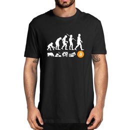 100% katoen bitcoin evolutie van geld cryptocurrency BTC beleggers grappige unisex oversized mannen nieuwigheid t-shirt vrouwen casual tee 220401