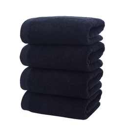 100% coton noir bain main libre conception personnalisé nom de l'entreprise anniversaire vacances salutations broderie serviette 220616