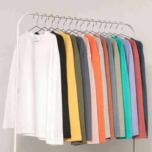 100% coton marque qualité hommes T-shirt couleur unie habiller homme manches longues couleur Pure femmes t-shirt T-shirts pour hommes hauts G1222