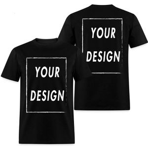 T-shirt personnalisé 100% coton Faire votre texte de conception Taille de l'UE pour les hommes et les femmes à l'arrière avant Tshirt personnalisé 240418