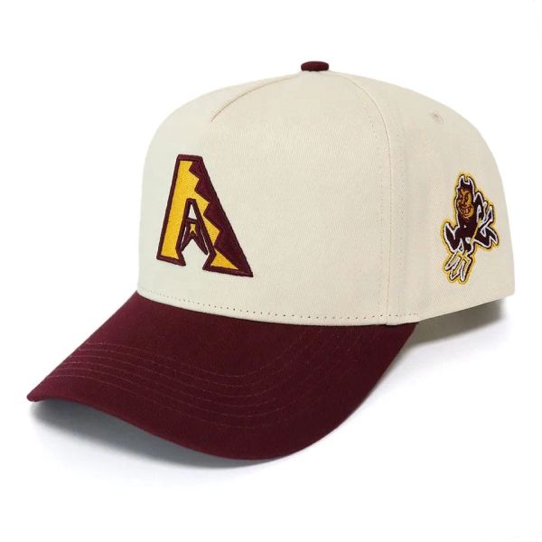 Gorra de béisbol de 5 paneles de sarga de diseñador 100% algodón en color de 2 tonos con logotipo personalizado Gorras de marco