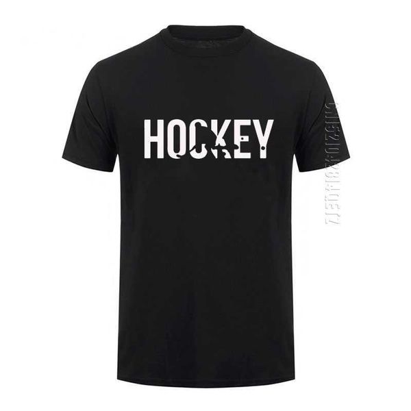 Camisetas de diseño 100% algodón para hombre con escote redondo Hockeyer Men camiseta de gran tamaño 210629