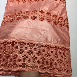 100%katoenen geborduurde kanten stof voor vrouwen 2019 Hoge kwaliteit kanten Afrikaanse bazin Riche Getznet Jacquard Brocad Lace 5yards/Lot T200819