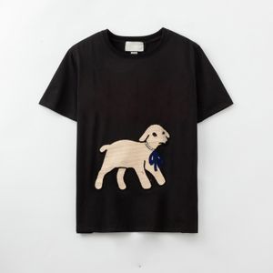 100% katoen borduurwerk honden dames t-shirt heren t-shirts paar casual 3 kleuren stijl designer shirt maat ademend comfortabel M-XXL groothandel