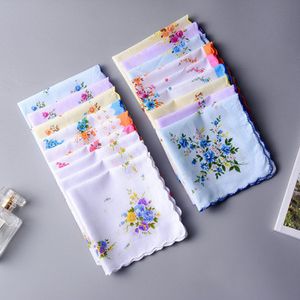 100% Cotton Handkerchief Towels Ladies Floral Handkerchief Party Decoration Cloth Napkins Craft Fashion Hanky Oman Wedding Gifts DBC BH2662