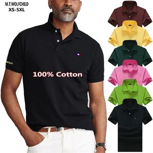 100% coton de haute qualité d'été hommes polos chemises décontractées à manches courtes vêtements de sport polos homme mode sport revers hauts XS5XL 220608