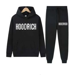 HOOODS SPORTS 100% Coton HooTrichuk Sports Ensemble de laine de haute qualité Hoodies brodés 2023 Hiver Sports Hoodie Men Hoodrich Tracksuit HH