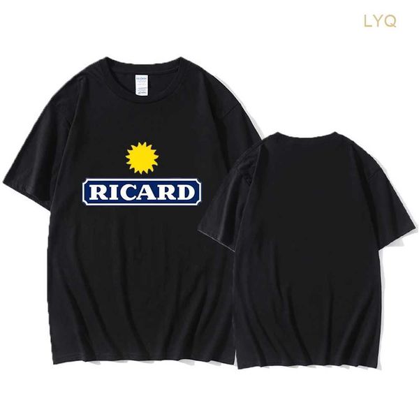 100% coton Ins grande taille surdimensionné Ricard hommes t-shirt unisexe gothique Grunge haute rue Hip Hop top t-shirts