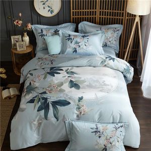 100% coton King size Queen Ensemble de literie Housse de couette Drap de lit Drap housse Ensemble de lit Taies d'oreiller ropa de cama parure de lit T200706