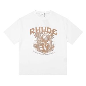 100% coton Luxury Brand Rhude Shirt Fashion T Mens Designer T-shirts Men décontracté Top Short Tshirts pour hommes