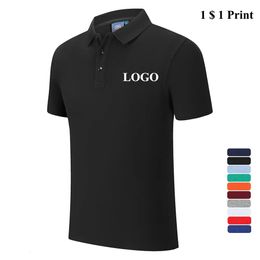 100% coton Men Polo Shirt Middle Custom club mâle mâle Femmes à manches courtes T-shirt Golf Tennis Polos solides 240420