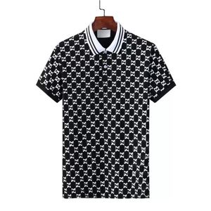 100% coton hommes polos luxe lettre imprimer hommes polos vêtements haute rue à manches courtes t-shirts hauts mode affaires décontracté été t-shirts