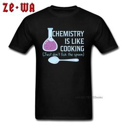 100% coton hommes T-Shirt Geek chimie est comme la cuisine drôle T-shirt à manches courtes hauts t-shirts mode lettre T-shirt 220520