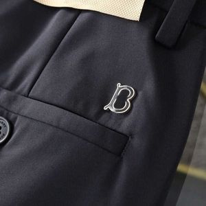 100% katoenen herenbedrijf Casual rechte been broeken Designer broek TB -letter trainingsbroek losse snelle droogpak broek