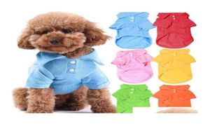 100 katoenen huisdierenkleding zacht ademende hond kat polo t -shirts huisdierkleding voor lente zomer herfst 6 kleuren 5 maten in voorraad jmmux21892222222