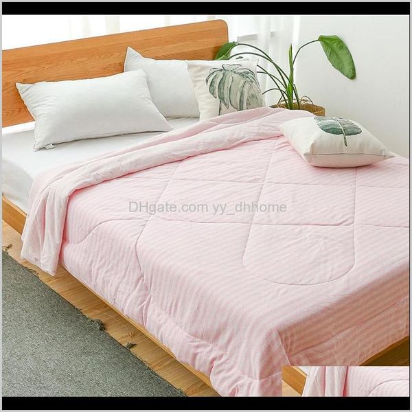 100 coton couette rayé couverture épaisse printemps et automne climatiseur doux respirant simple couette couverture de lit pour adultes 6Cmvq C 0Pgjb