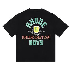 100% coton Rhude Shirt Fashion T Mens Designer Shirts Men Men décontracté haut manche courte Tshirts de haute qualité