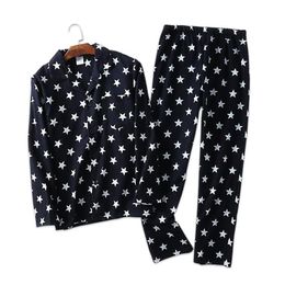 100% coton Sexy étoiles pyjamas ensembles hommes vêtements de nuit automne hiver mâle pyjamas pijama hombre hommes mignon dessin animé pyjamas ensemblesLY191112255r