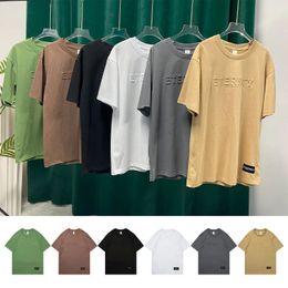 100% katoenen stalen afdichting afdrukken shortsleeved t -shirt mannelijke halflaps zomer casual oversized heren shirt mxxxxl 240430