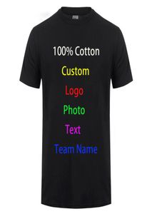 Camiseta 100 de algodón para hombre, texto personalizado, bricolaje, su propio diseño, uniforme con estampado Po, ropa de equipo de empresa, camiseta publicitaria CX2007077082443