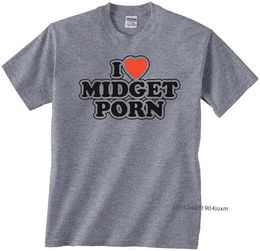 100% katoenen t-shirts heren grappige T-stukken ik hou van dwergporno t-shirt nieuwheid tops voor volwassen cadeau kleding 240408