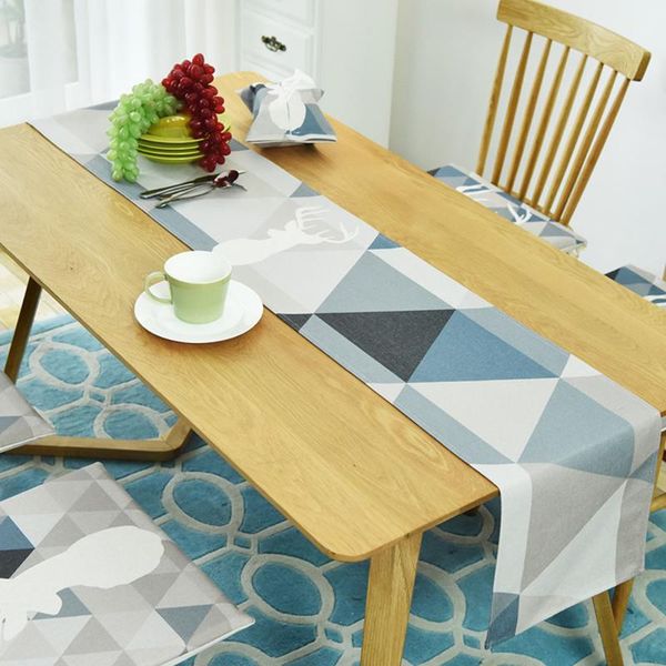 100% coton chemin de table haute qualité chemin de table géométrie nordique décoration de table pour la maison fête mariage décoration de noël