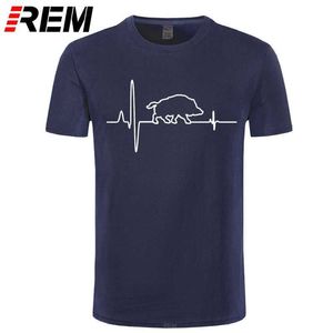 T-shirts 100% coton Wild Boar Heartbeat Huntings Design T-shirts pour hommes taille 210623