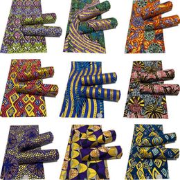 100% katoenen top gouden poederafdrukken echte was Afrikaanse stof nieuwste ontwerper naaien trouwjurk Tissu maken ambachtelijke lendendoek 210283u