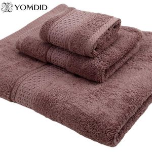 100% katoenen handdoek set bathtowel + face hand 3 stks / set zacht bad gezicht badkamer sets 17 kleuren 210728