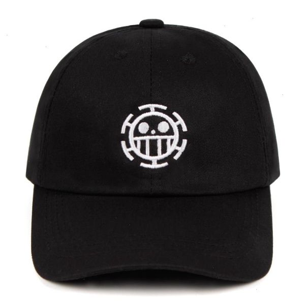 100 algodón Trafalgar Law papá sombrero pirata cómic gorras de béisbol Anime Fan sombreros para mujeres hombres hombre Snapback Luffy Sauron