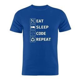 100% coton Unisexe T-shirt Eat Sleep Code Code Codeur Programmer Duceau Funny Joke A illustration Cadeau Tee 240530