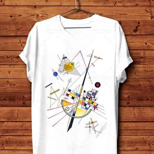 100% katoen Vassily Kandinsky Milde Tension Print Shirt Vintage Stijl Delicate Tension (1923) Nieuwigheid T-shirt Zomer Top T-stukken G1222