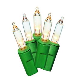 100 stuks heldere mini-kerstverlichting met groene draad, 21,