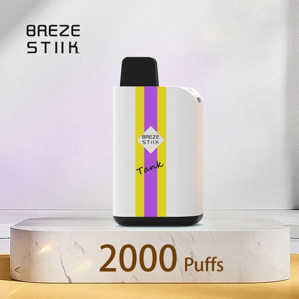 E-cigarettes 100% jetables BREZE STIIK Réservoir jusqu'à 2000 bouffées Pod remplaçable Type-C 650mah 6ml Les bombes et les tubes de batterie peuvent également être achetés séparément