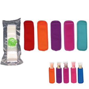 100 sacs jetables pour moules à glace, 8,6 x 2,3 pouces, 1 entonnoir, 5 supports à boissons gazeuses, sans BPA, tubes de congélation avec fermeture éclair pour bâtonnets de yaourt, jus, smoothies aux fruits