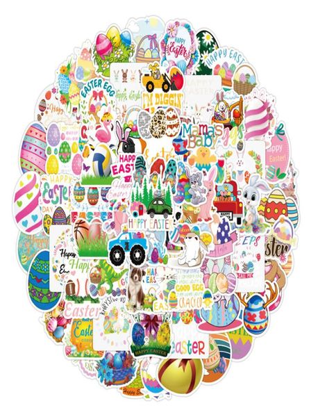 100 oeufs de Pâques autocollants de lapin Protecteurs Notebook Stickers Glass Stickers Sticker Graffiti9827137