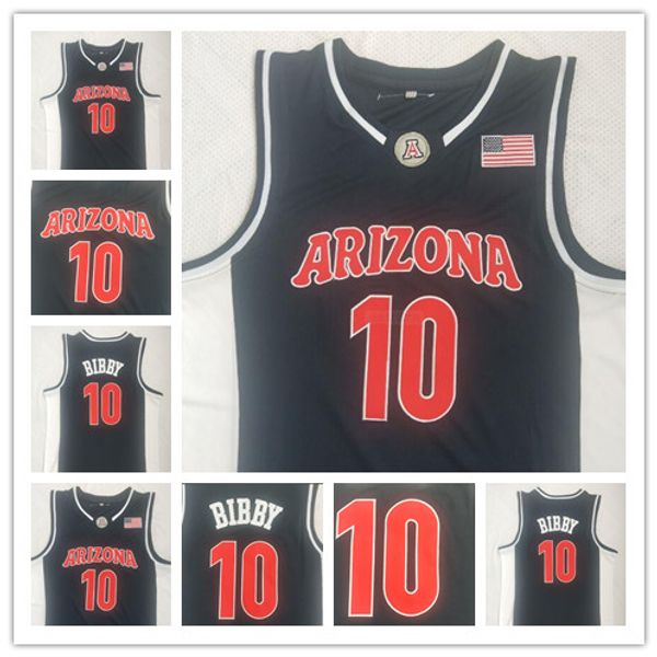 100% Ed NCAA Arizona Wildcats #10 basketbaltrui Mike Bibby College Jerseys marineblauw gratis verzending