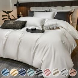 100% Egyptisch katoenen dekbedovertrek 400TC Solid Color Dekter met ritssluiting Corner Ties Soft Luxury El Bedding 240506